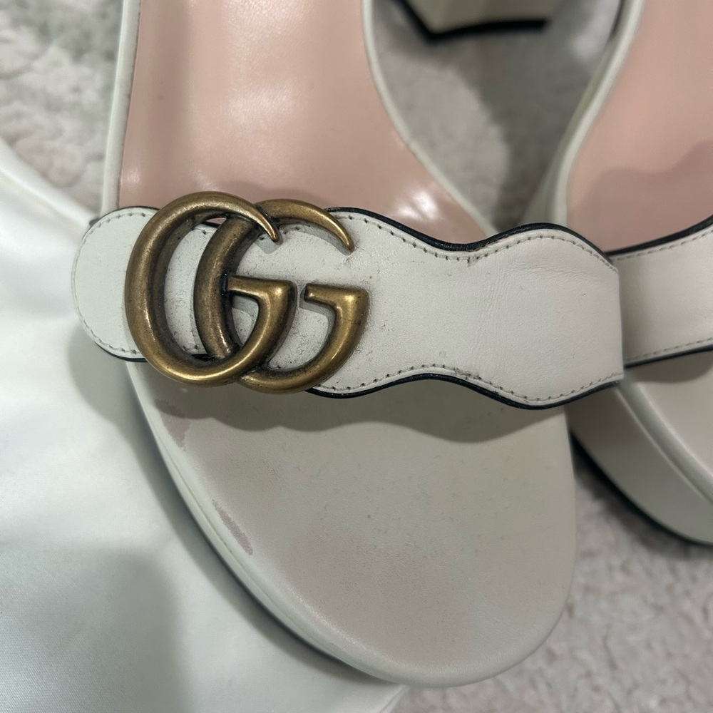 Gucci Mystic White Block Heel Scandal.  Size 40.  Gently used - Picture 4 of 9